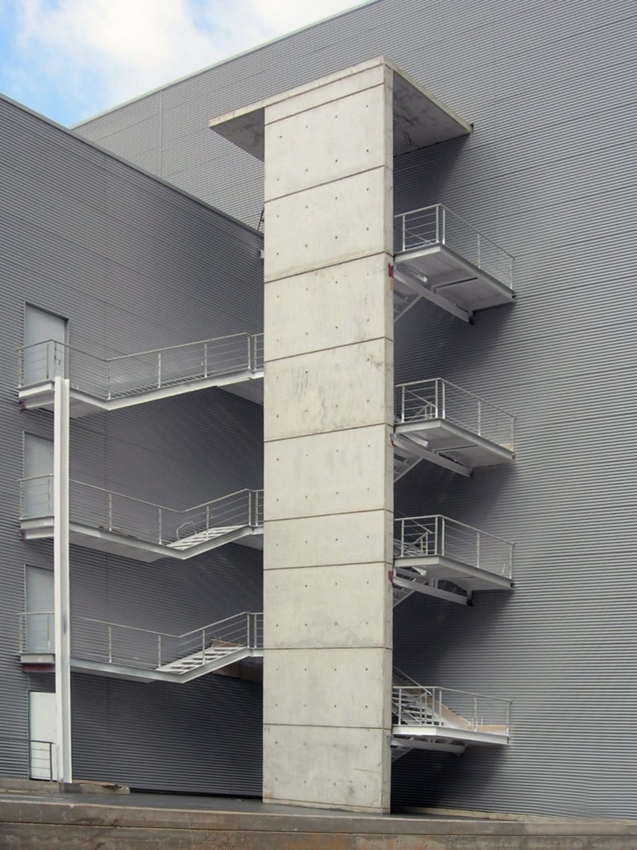 Exterior metal stairs