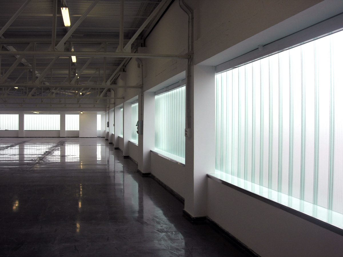 Semi-transparent glass windows